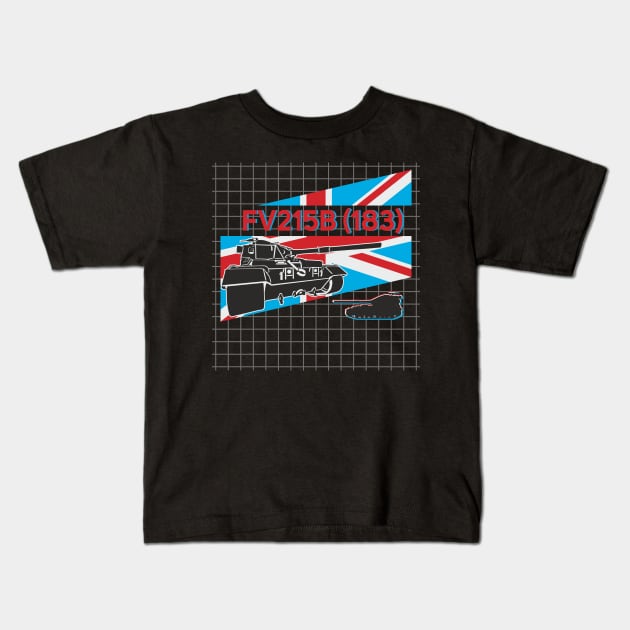 British heavy tank destroyer FV215B (183) Kids T-Shirt by FAawRay